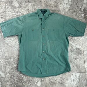Vintage ENRO "Euro Cloth" Button-Down Collared Shirt Muted Green Large